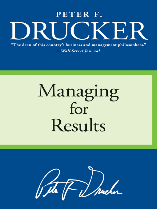 Title details for Managing for Results by Peter F. Drucker - Available
